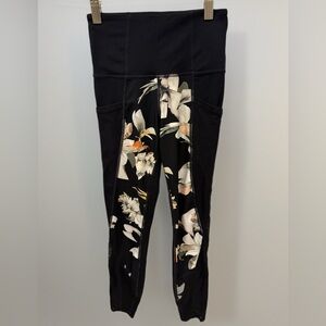 Athleta Black Floral Leggings